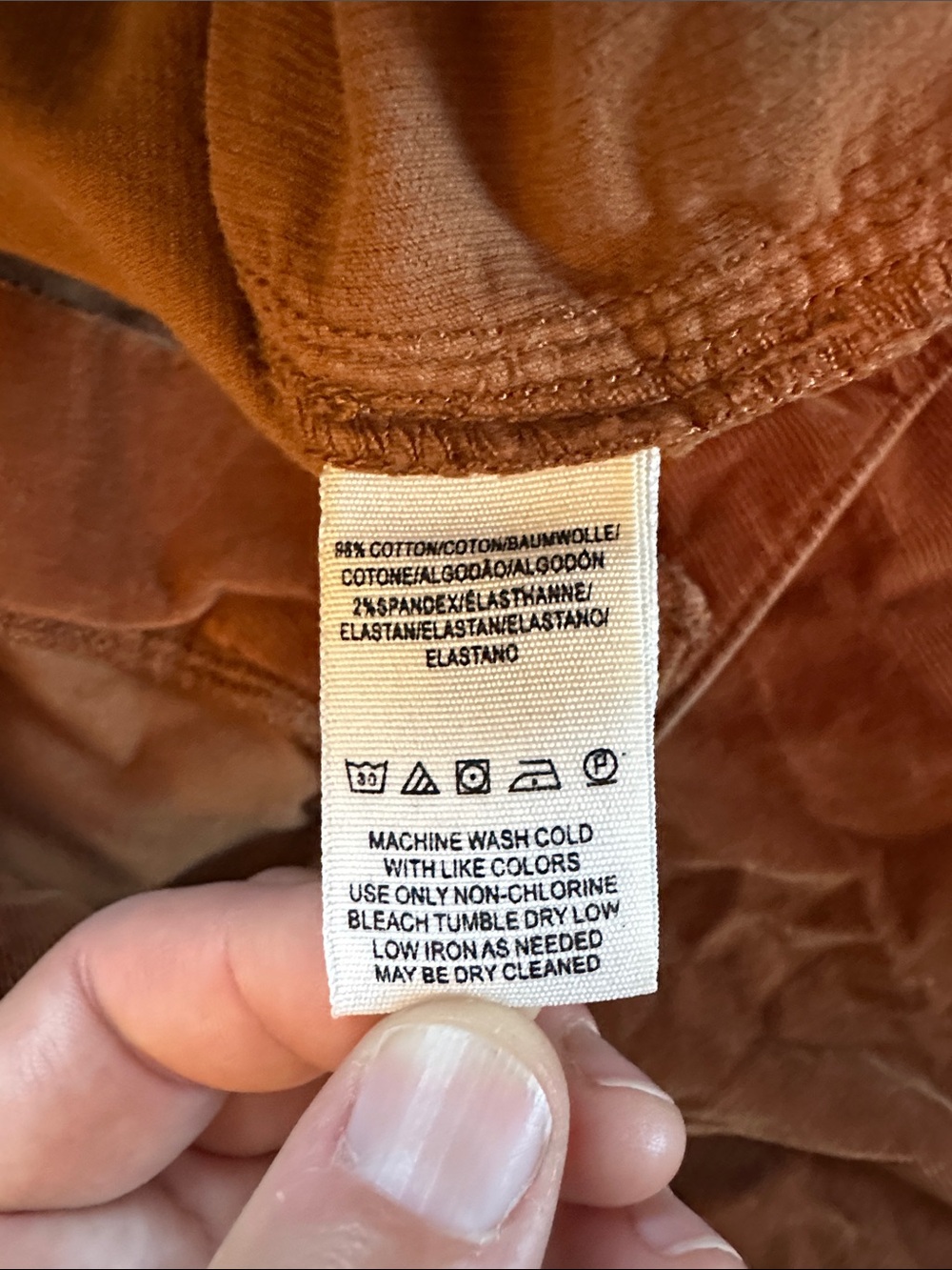 Free People Brown Orange Float On Corduroy Flare Pants - Picture 7 of 13